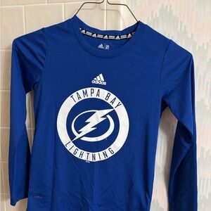 Adidas Kids Blue Tampa Bay Lightning Long Sleeve Tee size small (8)